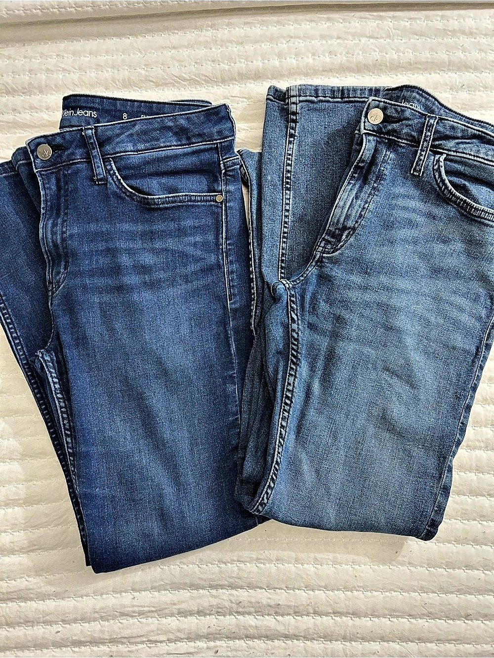 Calvin Klein Jeans 2 pair of Slim Boyfriend Skinny Jeans Blue Size 8